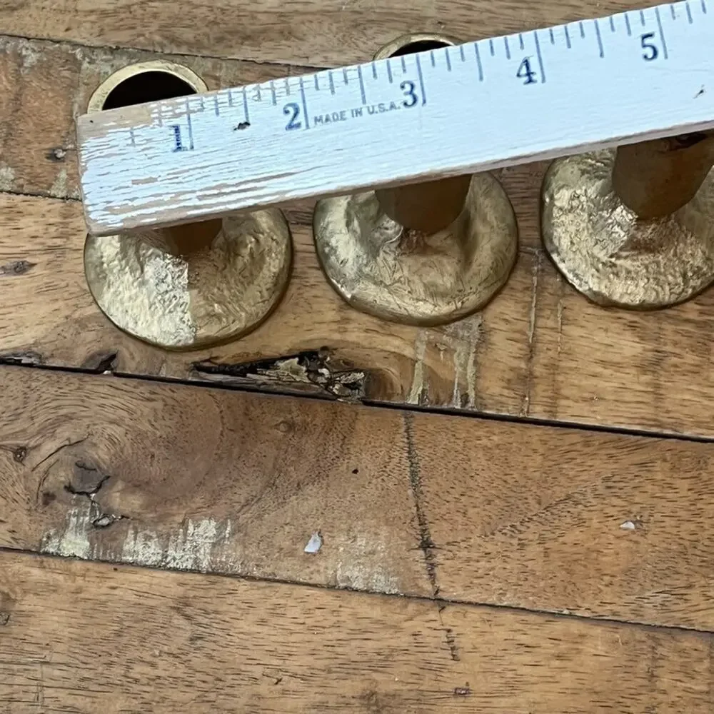 Handcrafted Antique Brass Iron Taper Candle Holders Set of 4 Gold Rustic Finish